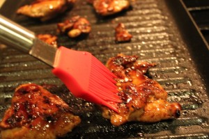 Grilled and shellacked with teriyaki sauce.